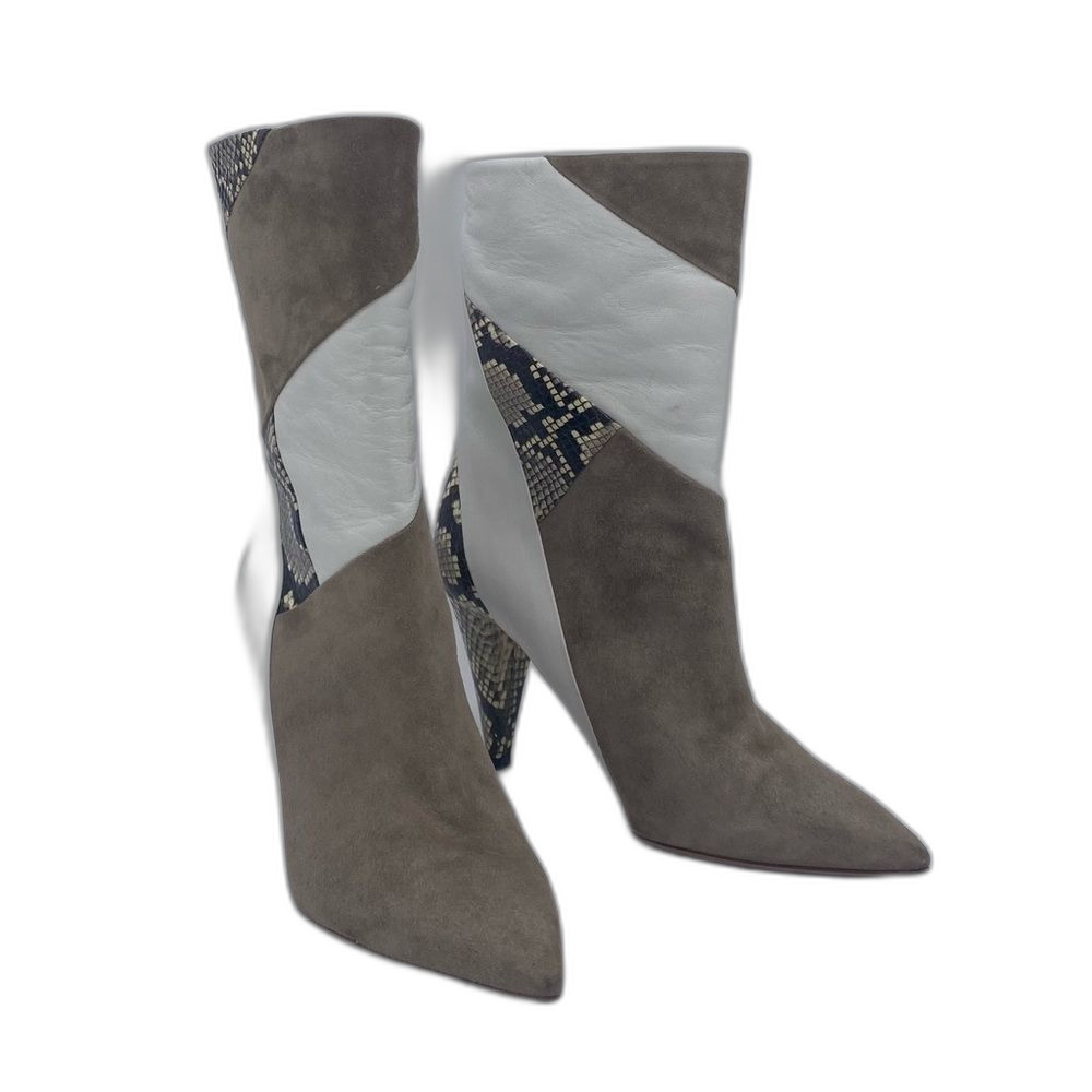 Aquazzura Calder Patchwork Leather & Snakeskin Boot - Picture 8 of 11